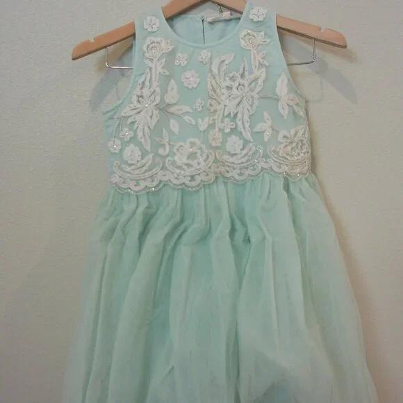Lace and Glitter on top of Mint Green Dress, Tutu Du Monde